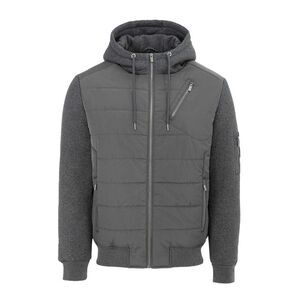 Firetrap Mens Polyester Long-Sleeved Hybrid Jacket / Charcoal